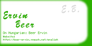 ervin beer business card